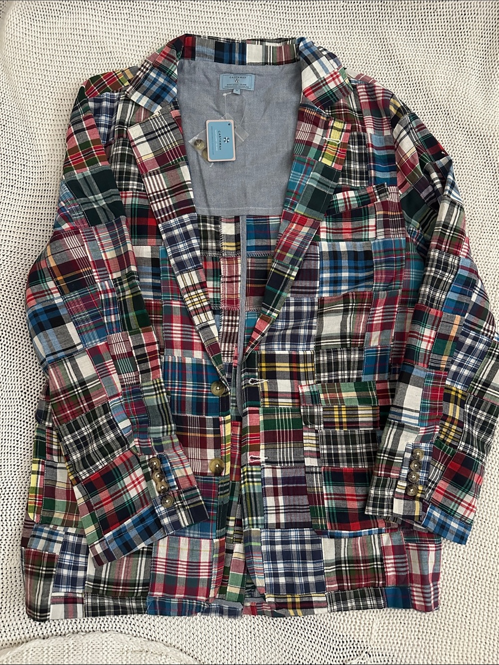 Castaway Multicolor Patchwork Plaid Blazer